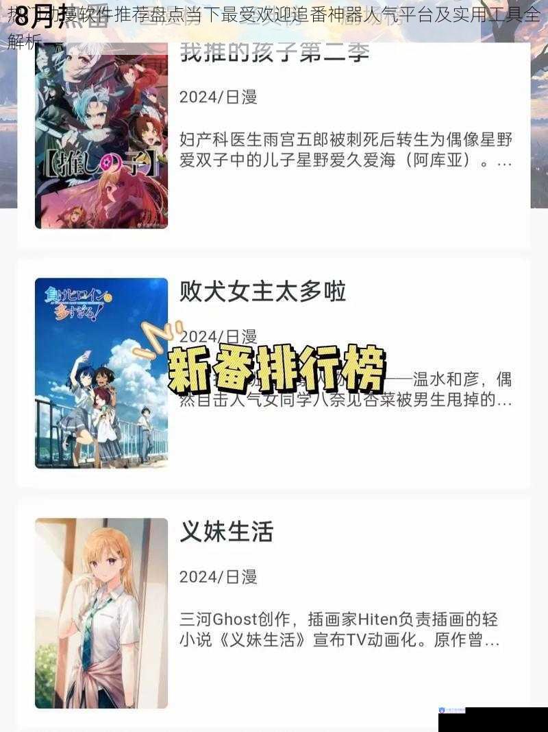 热门动漫软件推荐盘点当下最受欢迎追番神器人气平台及实用工具全解析