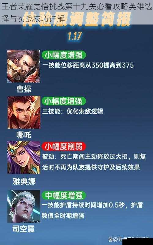 王者荣耀觉悟挑战第十九关必看攻略英雄选择与实战技巧详解