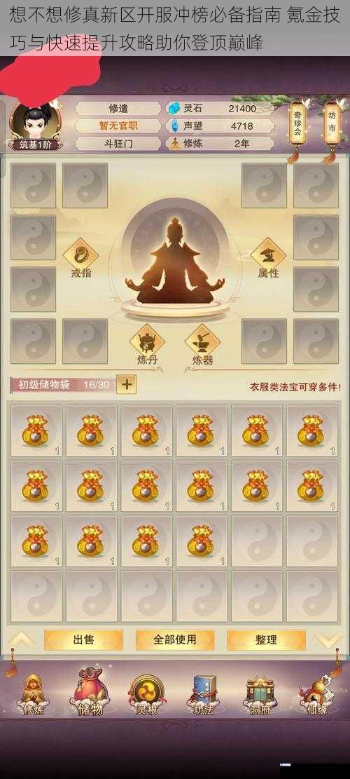 想不想修真新区开服冲榜必备指南 氪金技巧与快速提升攻略助你登顶巅峰