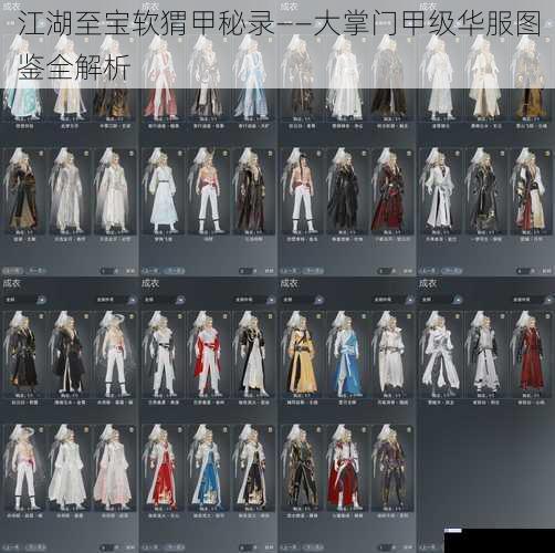 江湖至宝软猬甲秘录——大掌门甲级华服图鉴全解析
