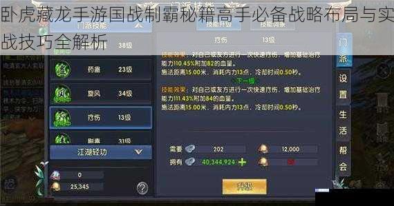 卧虎藏龙手游国战制霸秘籍高手必备战略布局与实战技巧全解析