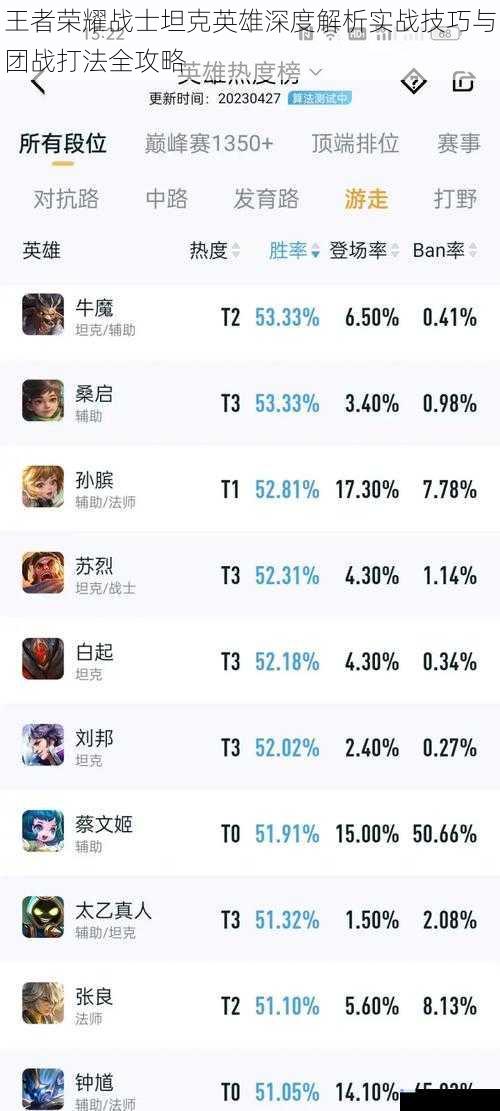 王者荣耀战士坦克英雄深度解析实战技巧与团战打法全攻略