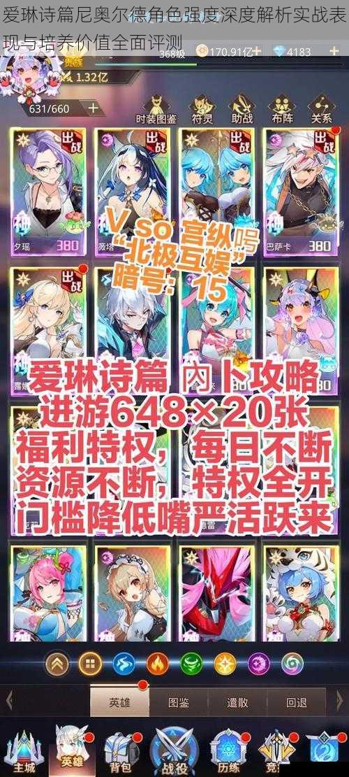 爱琳诗篇尼奥尔德角色强度深度解析实战表现与培养价值全面评测