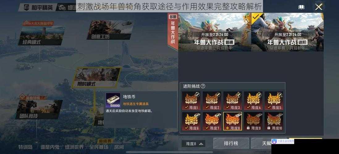 刺激战场年兽犄角获取途径与作用效果完整攻略解析