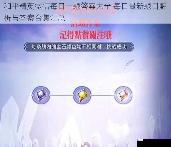 和平精英微信每日一题答案大全 每日最新题目解析与答案合集汇总
